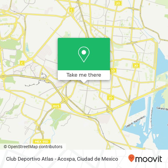 Club Deportivo Atlas - Acoxpa map