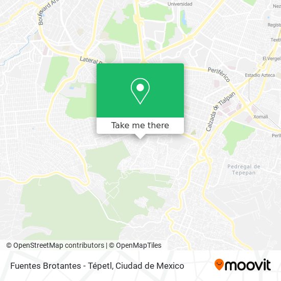 Fuentes Brotantes - Tépetl map