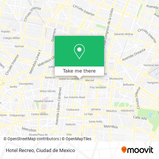 Hotel Recreo map