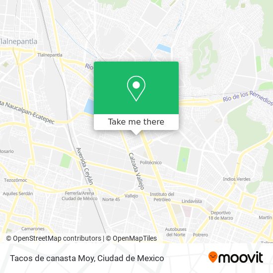 Tacos de canasta Moy map