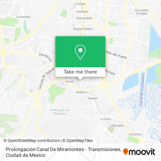 Prolongación Canal De Miramontes - Transmisiones map