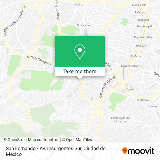 Mapa de San Fernando - Av. Insurgentes Sur