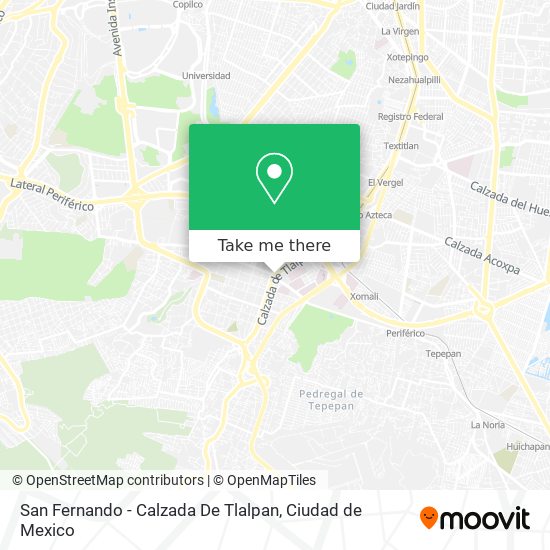 San Fernando - Calzada De Tlalpan map