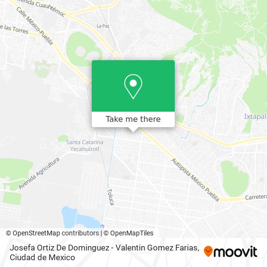 Josefa Ortiz De Dominguez - Valentin Gomez Farias map