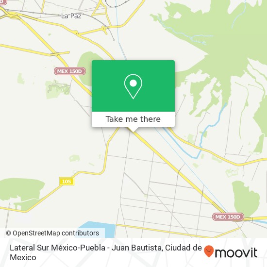 Lateral Sur México-Puebla - Juan Bautista map