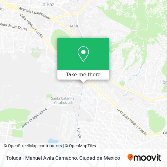 Toluca - Manuel Avila Camacho map