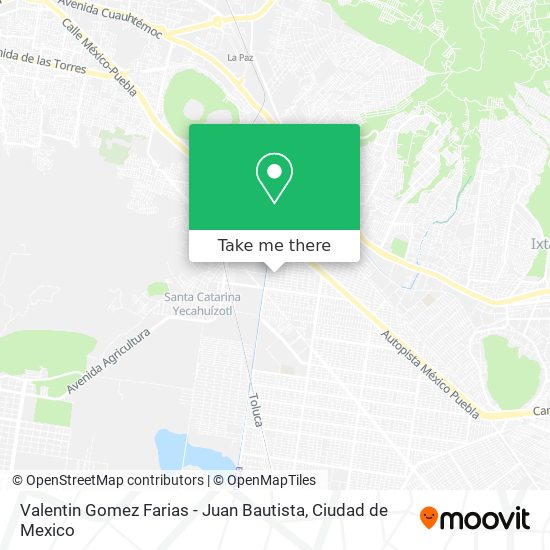 Valentin Gomez Farias - Juan Bautista map