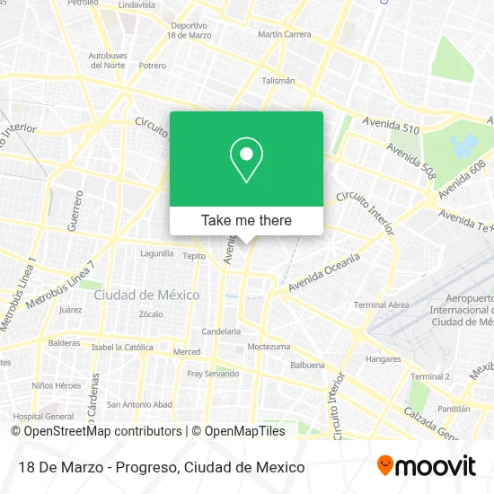 18 De Marzo - Progreso map