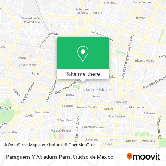 Mapa de Paragueria Y Afiladuria Paris