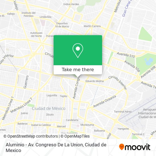 Aluminio - Av. Congreso De La Union map