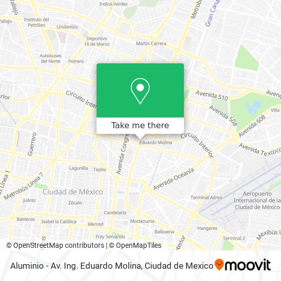 Mapa de Aluminio - Av. Ing. Eduardo Molina