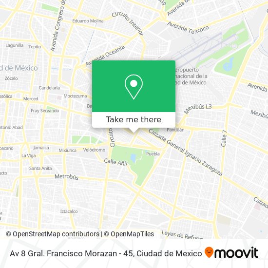 Av 8 Gral. Francisco Morazan - 45 map