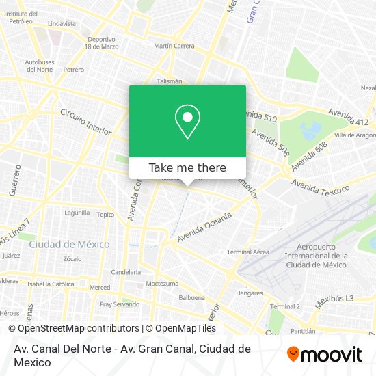 Av. Canal Del Norte - Av. Gran Canal map