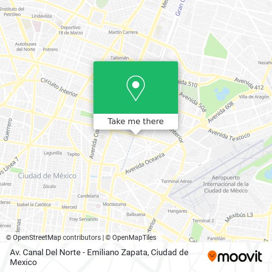 Mapa de Av. Canal Del Norte - Emiliano Zapata