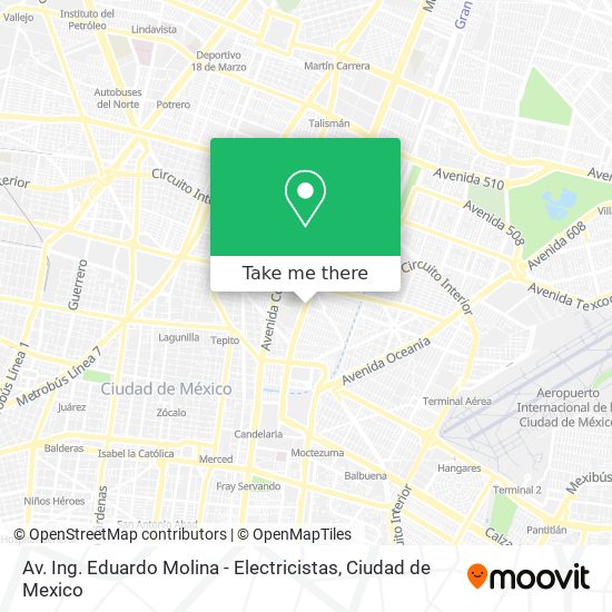 Av. Ing. Eduardo Molina - Electricistas map