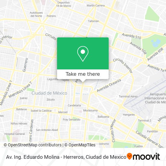 Av. Ing. Eduardo Molina - Herreros map