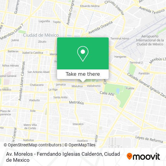 Av. Morelos - Ferndando Iglesias Calderón map