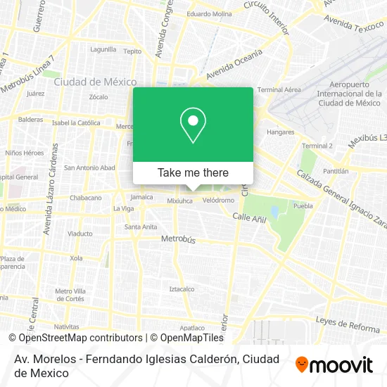 Av. Morelos - Ferndando Iglesias Calderón map