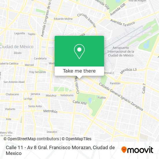 Calle 11 - Av 8 Gral. Francisco Morazan map