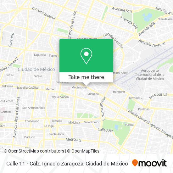 Mapa de Calle 11 - Calz. Ignacio Zaragoza