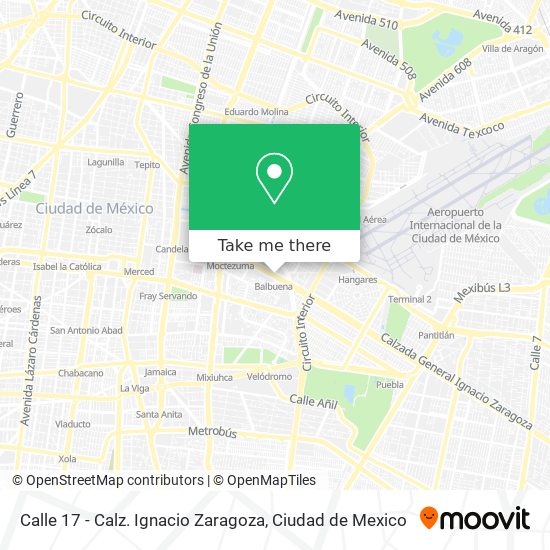 Calle 17 - Calz. Ignacio Zaragoza map