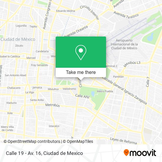 Calle 19 - Av. 16 map