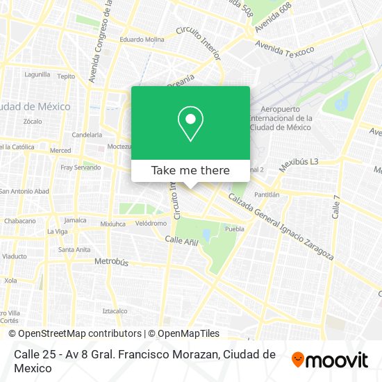 Mapa de Calle 25 - Av 8 Gral. Francisco Morazan