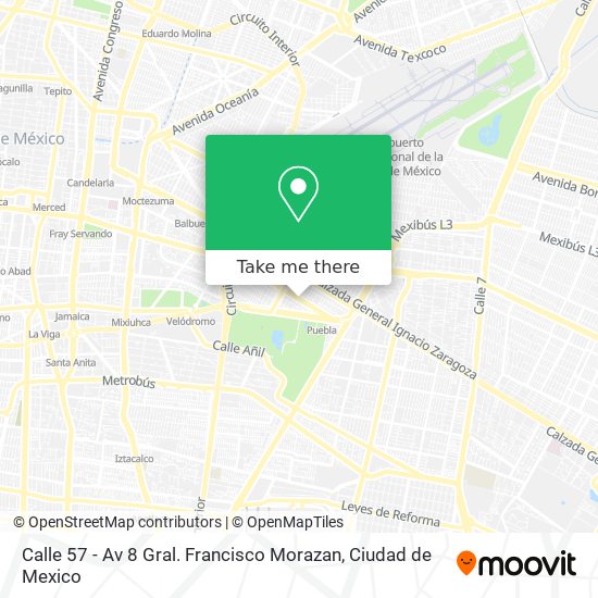 Calle 57 - Av 8 Gral. Francisco Morazan map