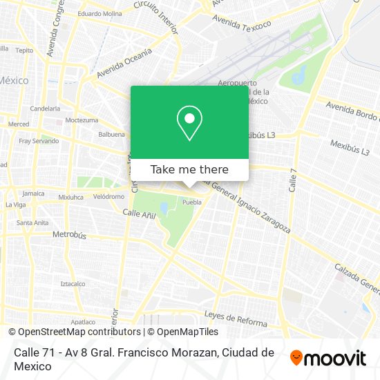 Calle 71 - Av 8 Gral. Francisco Morazan map