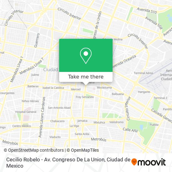 Cecilio Robelo - Av. Congreso De La Union map