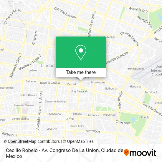 Mapa de Cecilio Robelo - Av. Congreso De La Union