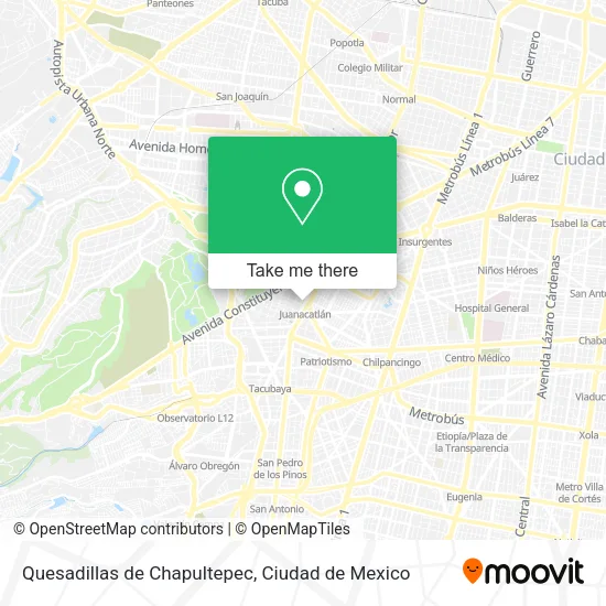 Quesadillas de Chapultepec map
