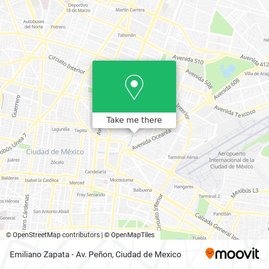 Mapa de Emiliano Zapata - Av. Peñon