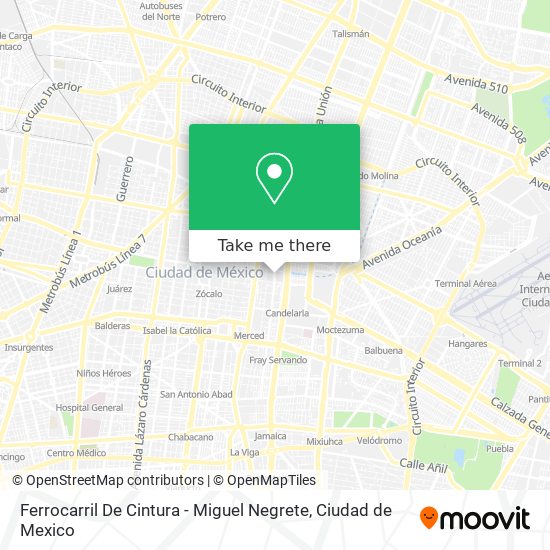Ferrocarril De Cintura - Miguel Negrete map