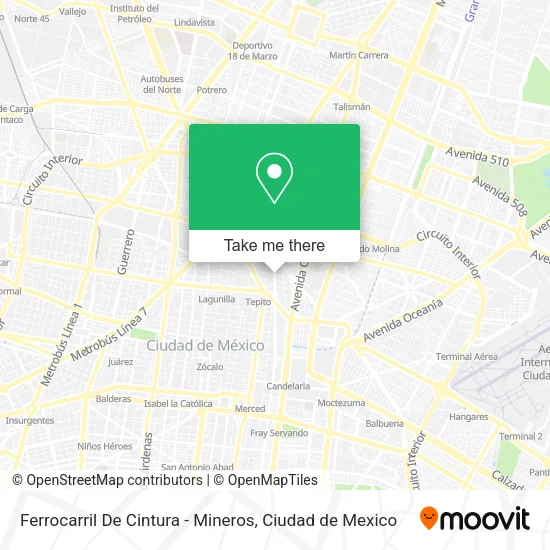 Ferrocarril De Cintura - Mineros map