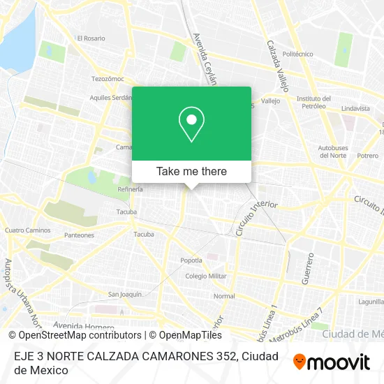 Mapa de EJE 3 NORTE CALZADA CAMARONES  352