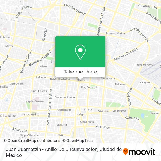 Juan Cuamatzin - Anillo De Circunvalacion map