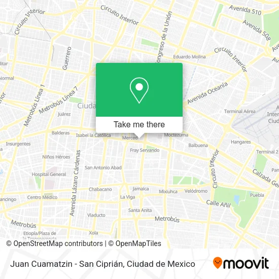 Juan Cuamatzin - San Ciprián map