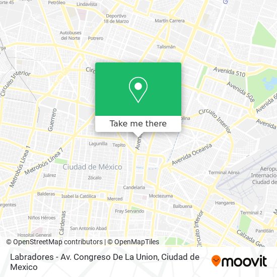 Labradores - Av. Congreso De La Union map