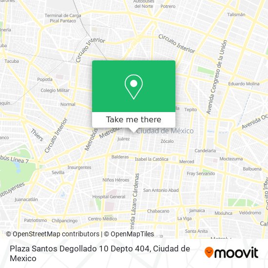 Mapa de Plaza Santos Degollado 10 Depto  404