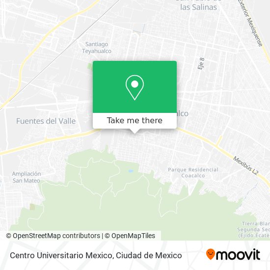 Mapa de Centro Universitario Mexico