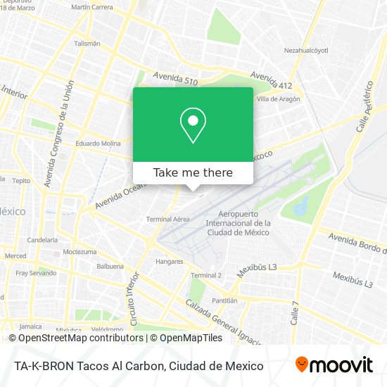 Mapa de TA-K-BRON Tacos Al Carbon