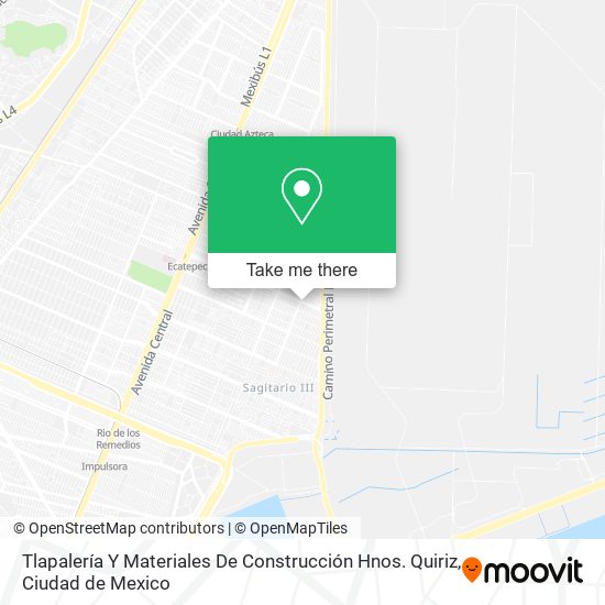 Mapa de Tlapalería Y Materiales De Construcción Hnos. Quiriz