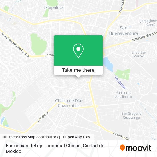 Farmacias del eje , sucursal Chalco map