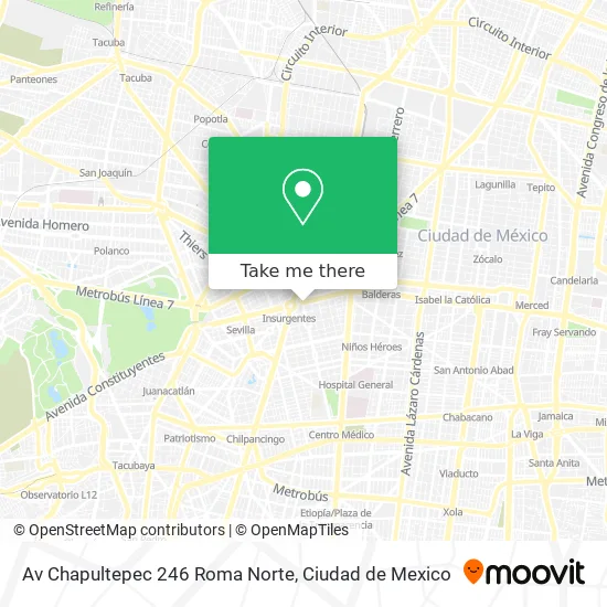 Av  Chapultepec 246  Roma Norte map