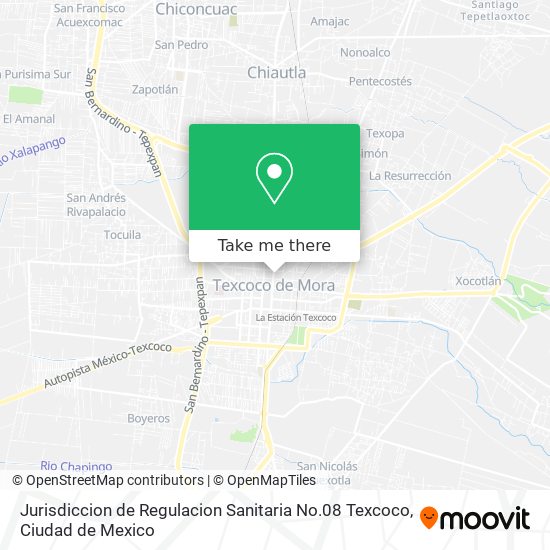 Mapa de Jurisdiccion de Regulacion Sanitaria No.08 Texcoco