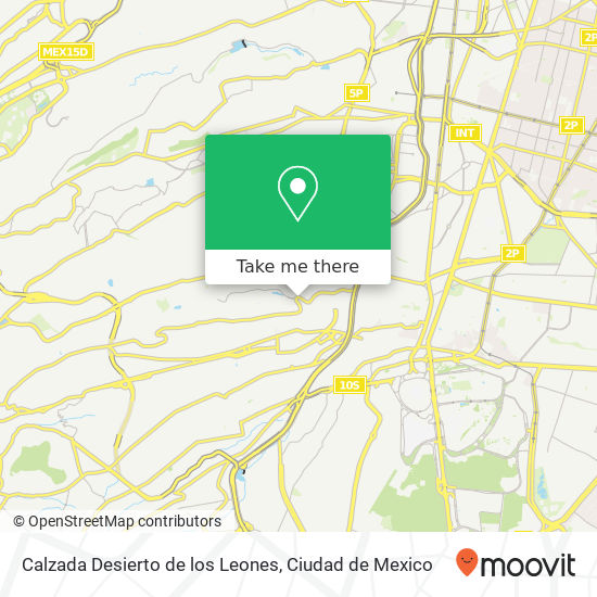 Calzada Desierto de los Leones map