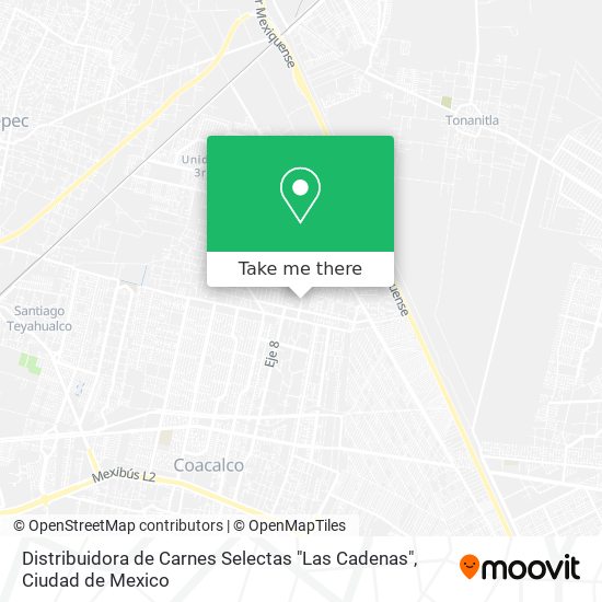 Mapa de Distribuidora de Carnes Selectas "Las Cadenas"