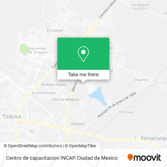 Centro de capacitacion INCAP map