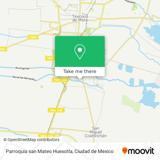 Parroquia san Mateo Huexotla map